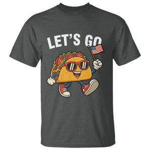 Lets Go Taco Patriotic T Shirt Funny 4th of July Food Humor TS02 Dark Heather Print Your Wear