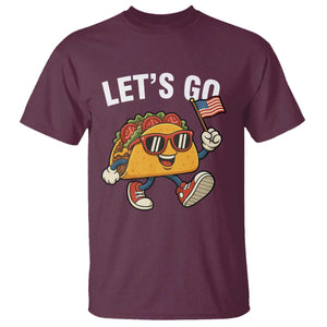 Lets Go Taco Patriotic T Shirt Funny 4th of July Food Humor TS02 Maroon Print Your Wear