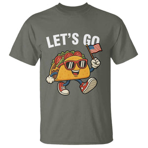 Lets Go Taco Patriotic T Shirt Funny 4th of July Food Humor TS02 Military Green Print Your Wear