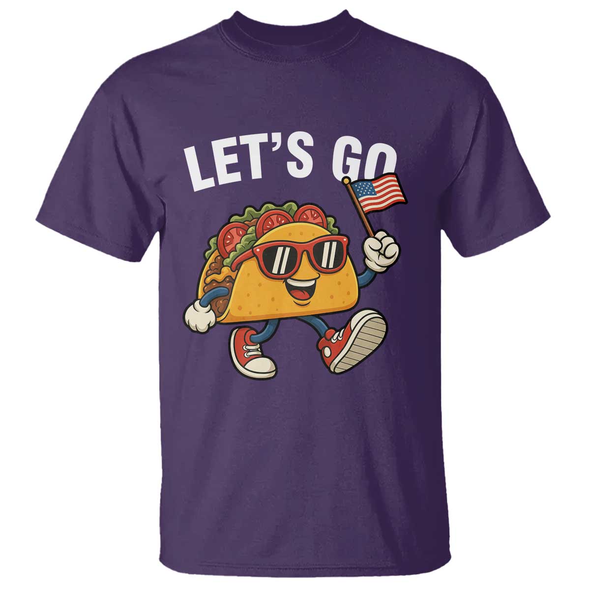 Lets Go Taco Patriotic T Shirt Funny 4th of July Food Humor TS02 Purple Print Your Wear