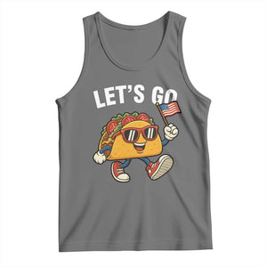 Lets Go Taco Patriotic Tank Top Funny 4th of July Food Humor TS02 Black Heather Print Your Wear