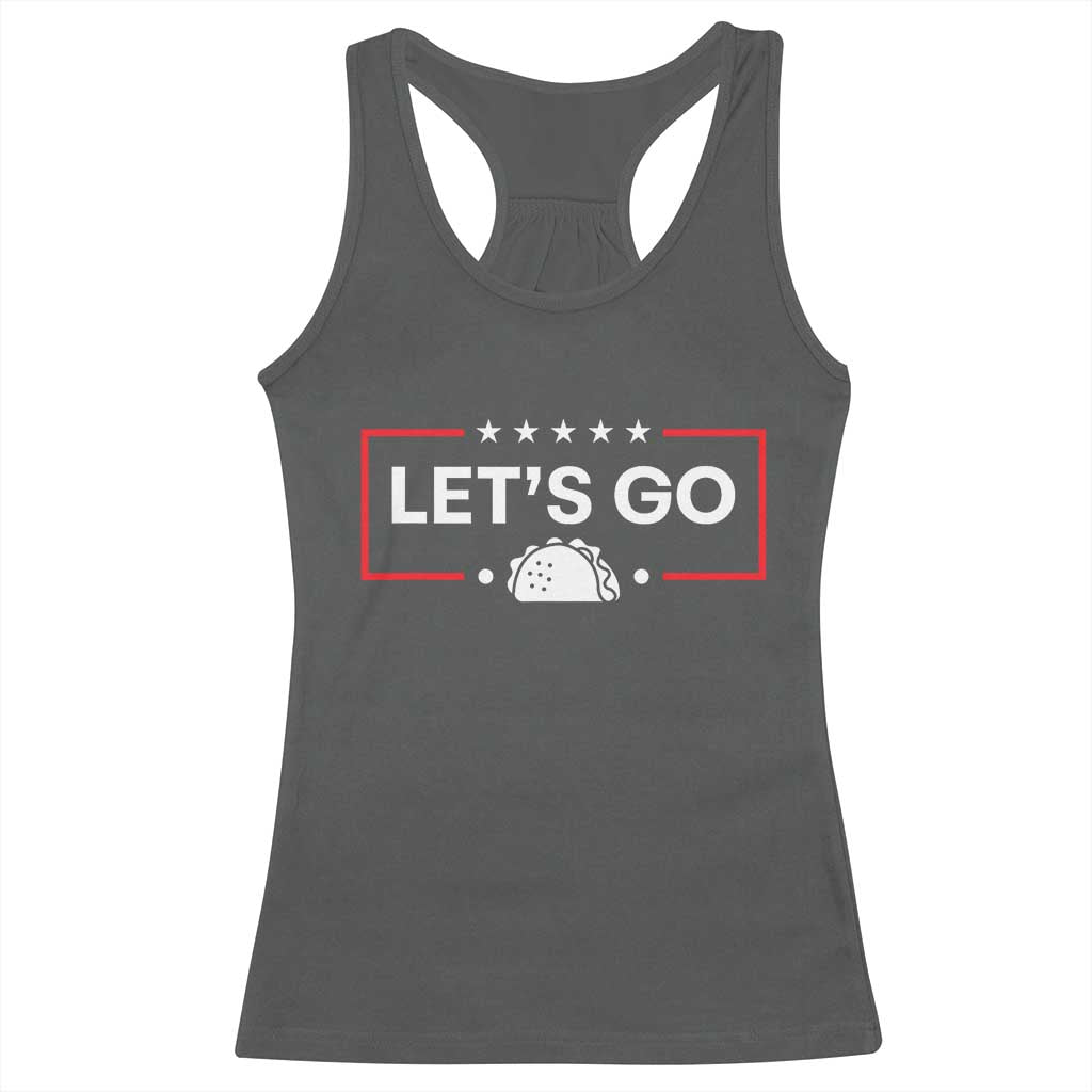 Let's Go Taco Racerback Tank Top Tacos for President Political Satire TS02 Dark Heather Print Your Wear