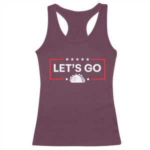 Let's Go Taco Racerback Tank Top Tacos for President Political Satire TS02 Maroon Print Your Wear