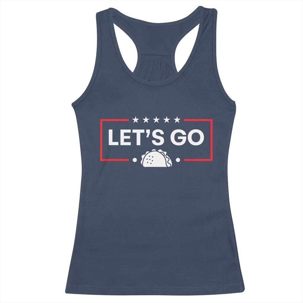 Let's Go Taco Racerback Tank Top Tacos for President Political Satire TS02 Navy Print Your Wear