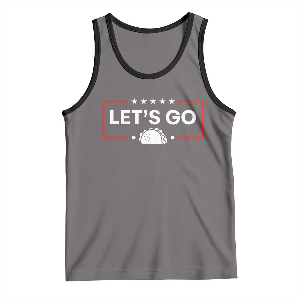 Let's Go Taco Tank Top Tacos for President Political Satire TS02 Deep Heather Black Print Your Wear