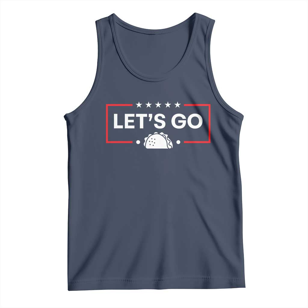 Let's Go Taco Tank Top Tacos for President Political Satire TS02 Navy Print Your Wear