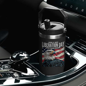 Liberation Day April 2 2025 Flip Straw Tumbler Fair Trade Patriotic American Eagle USA Flag TS02 Print Your Wear