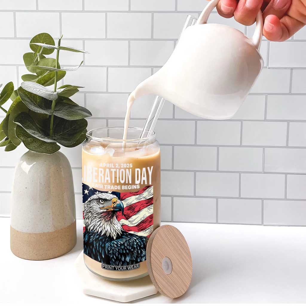Liberation Day April 2 2025 Glass Can Fair Trade Patriotic American Eagle USA Flag TS02 Print Your Wear