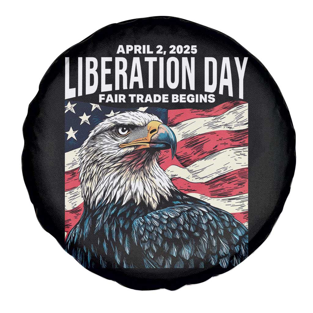 Liberation Day April 2 2025 Spare Tire Cover Fair Trade Patriotic American Eagle USA Flag TS02 Print Your Wear
