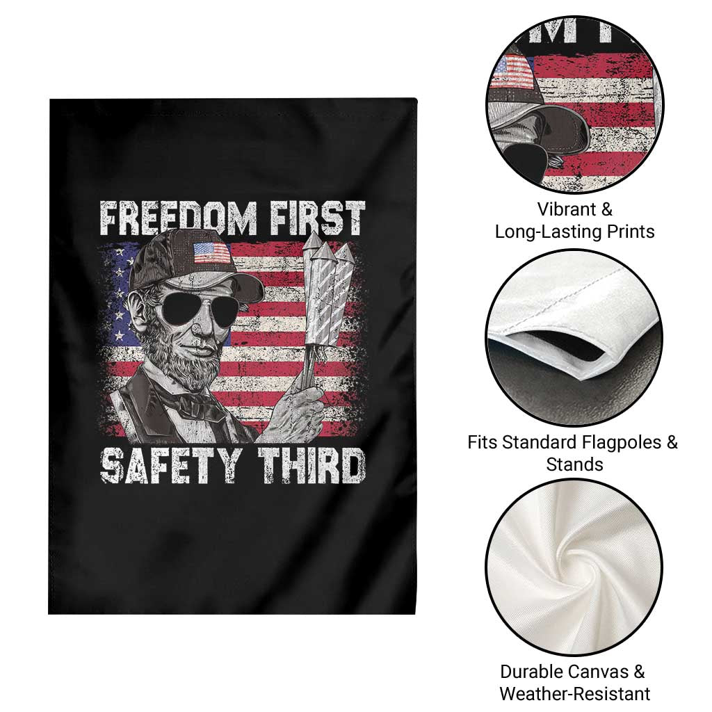 Lincoln 4th Of July Garden Flag Abe Freedom First Safety Third American Flag TS10 Print Your Wear