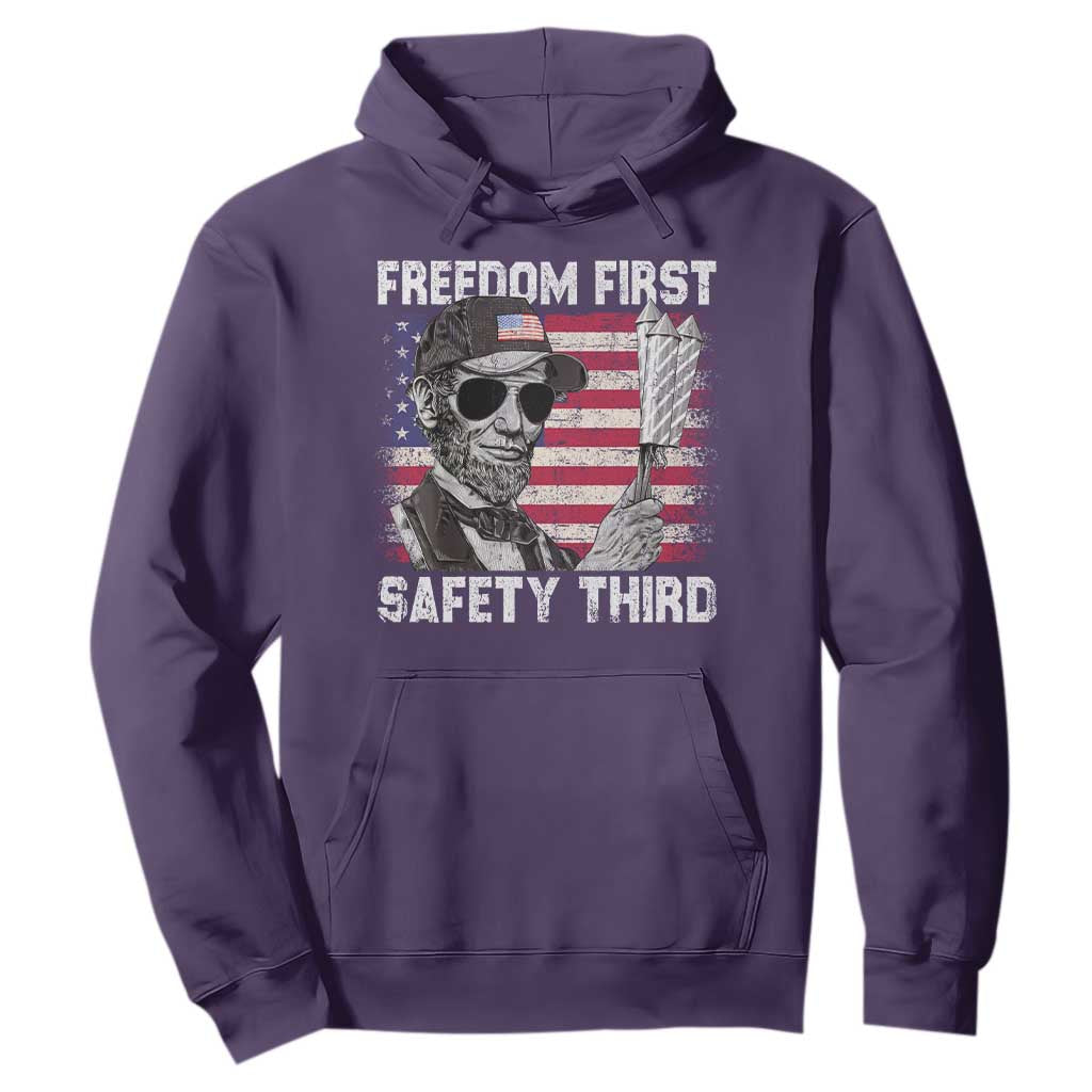 Lincoln 4th Of July Hoodie Abe Freedom First Safety Third American Flag TS10 Purple Print Your Wear