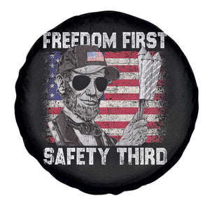 Lincoln 4th Of July Spare Tire Cover Abe Freedom First Safety Third American Flag TS10 Print Your Wear