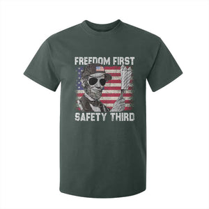 Lincoln 4th Of July T Shirt For Kid Abe Freedom First Safety Third American Flag TS10 Dark Forest Green Print Your Wear