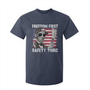 Lincoln 4th Of July T Shirt For Kid Abe Freedom First Safety Third American Flag TS10 Navy Print Your Wear