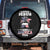 Loves Jesus and America Too Spare Tire Cover Christian Messy Bun 4th of July TS02 No hole Black Print Your Wear