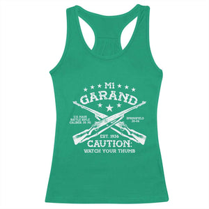 M1 Garand Rifle Gun WWII Watch Your Thumb EST 1936 Racerback Tank Top TS11 Irish Green Print Your Wear