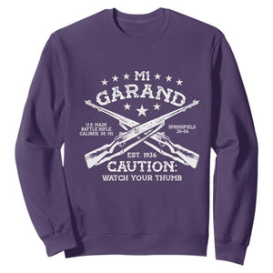 M1 Garand Rifle Gun WWII Watch Your Thumb EST 1936 Sweatshirt TS11 Purple Print Your Wear