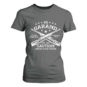 M1 Garand Rifle Gun WWII Watch Your Thumb EST 1936 T Shirt For Women TS11 Dark Heather Print Your Wear