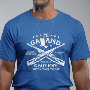 M1 Garand Rifle Gun WWII Watch Your Thumb EST 1936 T Shirt TS11 Royal Blue Print Your Wear