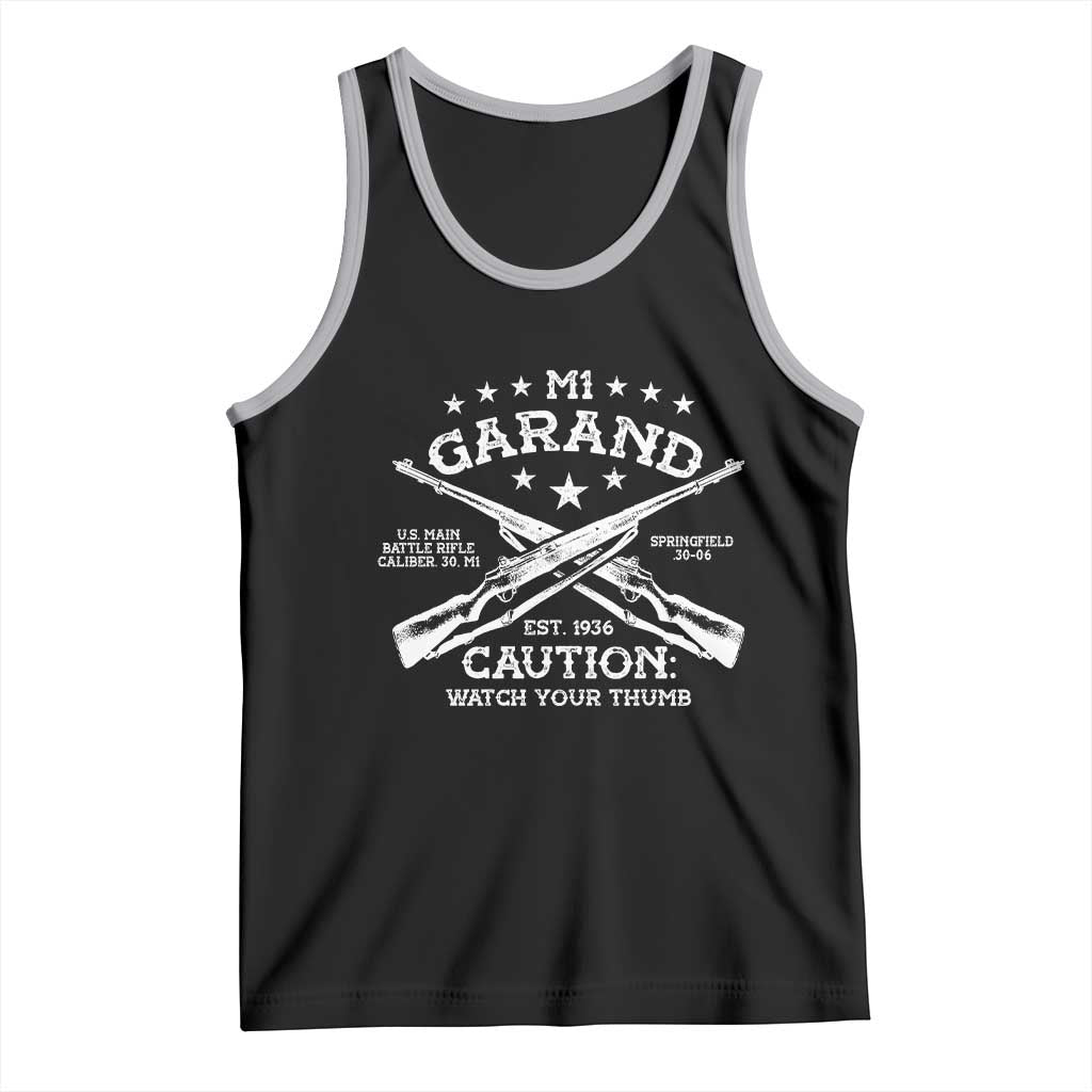 M1 Garand Rifle Gun WWII Watch Your Thumb EST 1936 Tank Top TS11 Black Athletic Heather Print Your Wear