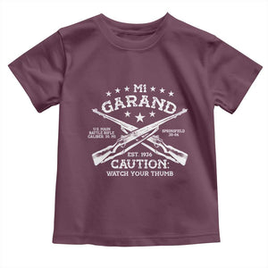M1 Garand Rifle Gun WWII Watch Your Thumb EST 1936 Toddler T Shirt TS11 Maroon Print Your Wear