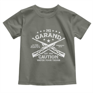 M1 Garand Rifle Gun WWII Watch Your Thumb EST 1936 Toddler T Shirt TS11 Military Green Print Your Wear