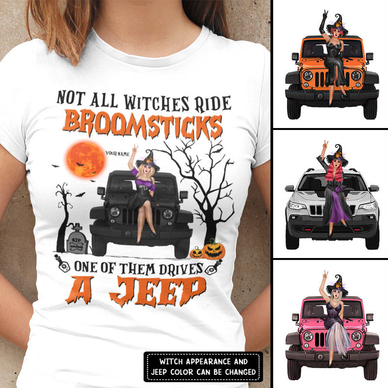 Custom JP Tee Shirts Not All Witches Ride Broomsticks One Of Them Drive A JP Halloween Vibes CTM Youth Custom - Printyourwear