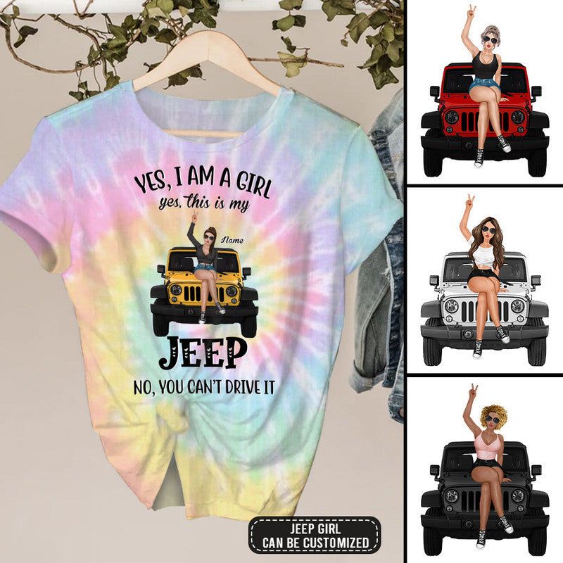 Custom JP Shirt Tie Dye JP Girl No You Cant Drive It CTM Youth Custom - Printyourwear