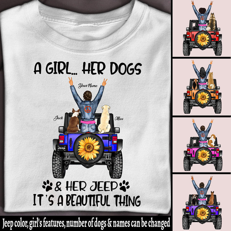 Custom JP Tee Shirts JP A Girl Her Dog Back CTM Youth Custom - Printyourwear