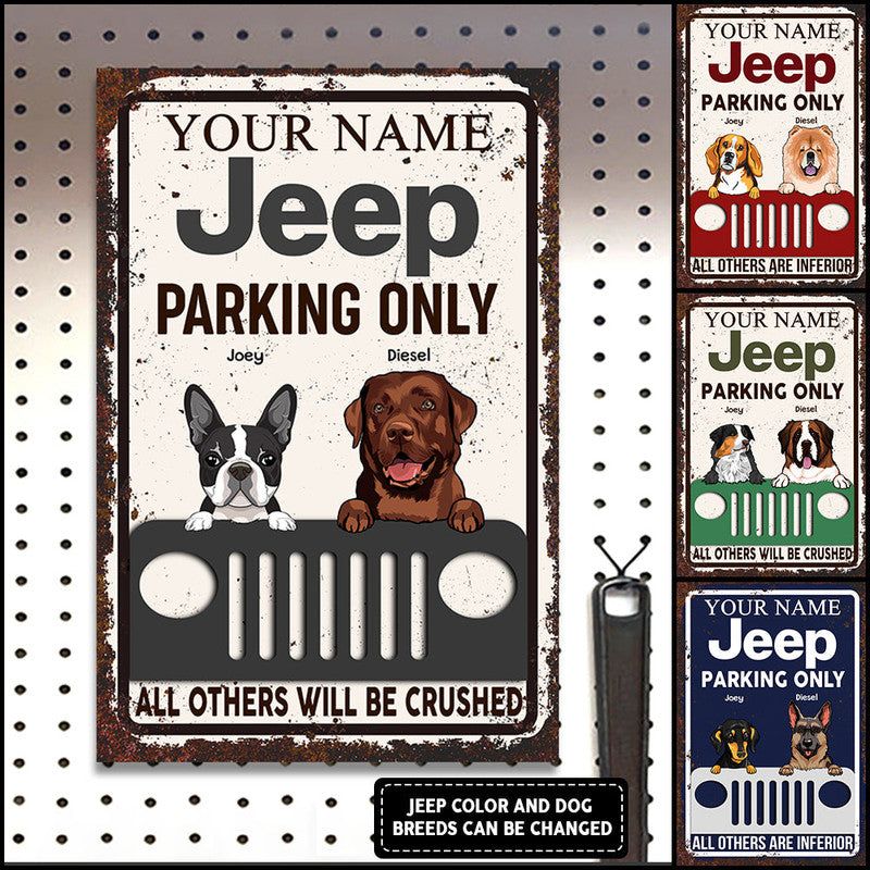 Personalized JP Metal Sign JP Parking Dog All Others Are Inferior CTM One Size 24x18 inch (60.96x45.72 cm) Custom - Printyourwear