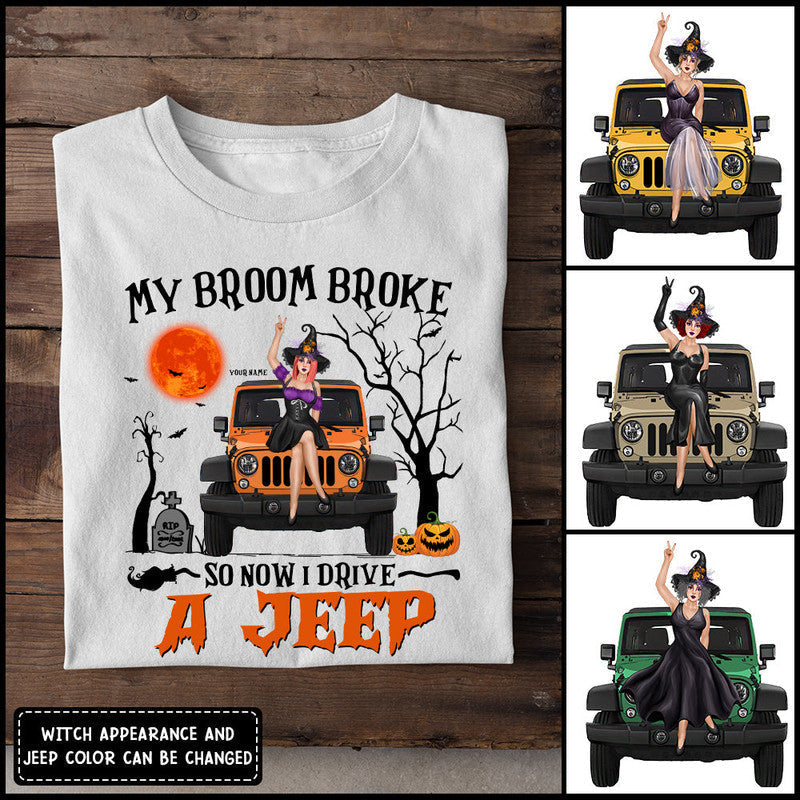 Custom JP Tee Shirts My Broom Broke So Now I Drive A JP Halloween Vibes CTM Youth Custom - Printyourwear