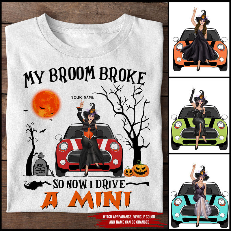Custom JP Tee Shirts My Broom Broke So Now I Drive A Mini CTM Youth Custom - Printyourwear