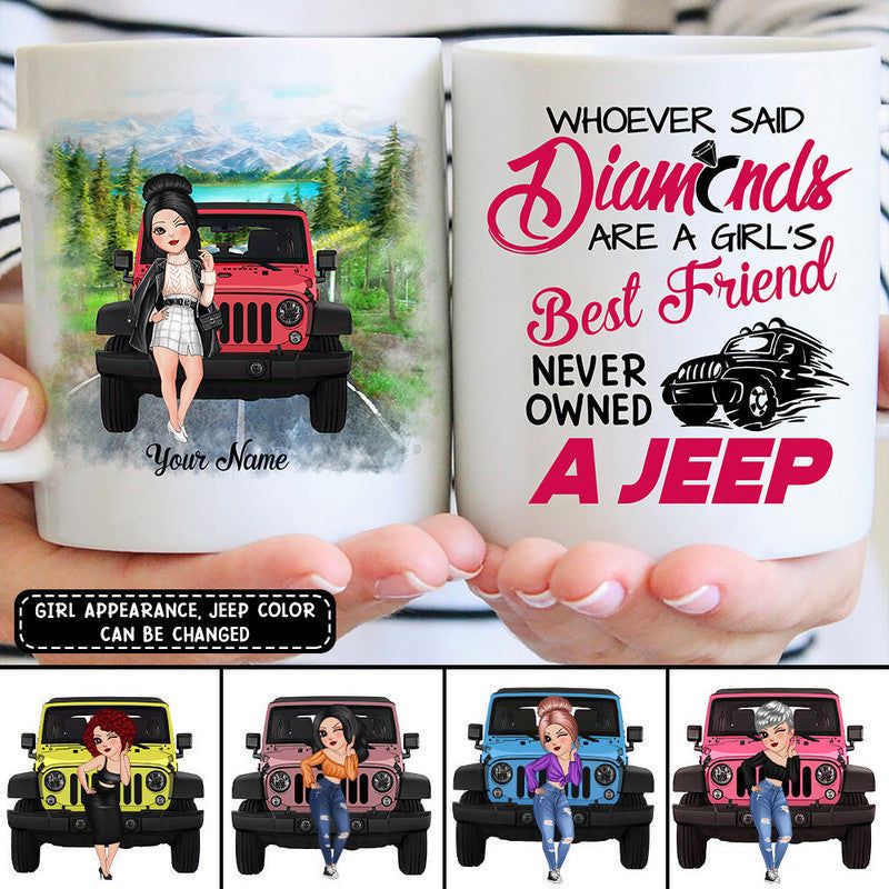 Personalized JP Mug Whoever Said Diamonds Are A Girls Best Friend Has Never Owned A JP CTM One Size 11oz size Custom - Printyourwear
