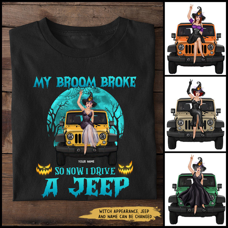 Custom JP Tee Shirts My Broom Broke So Now I Drive A JP NO.1 Halloween Vibes CTM Youth Custom - Printyourwear