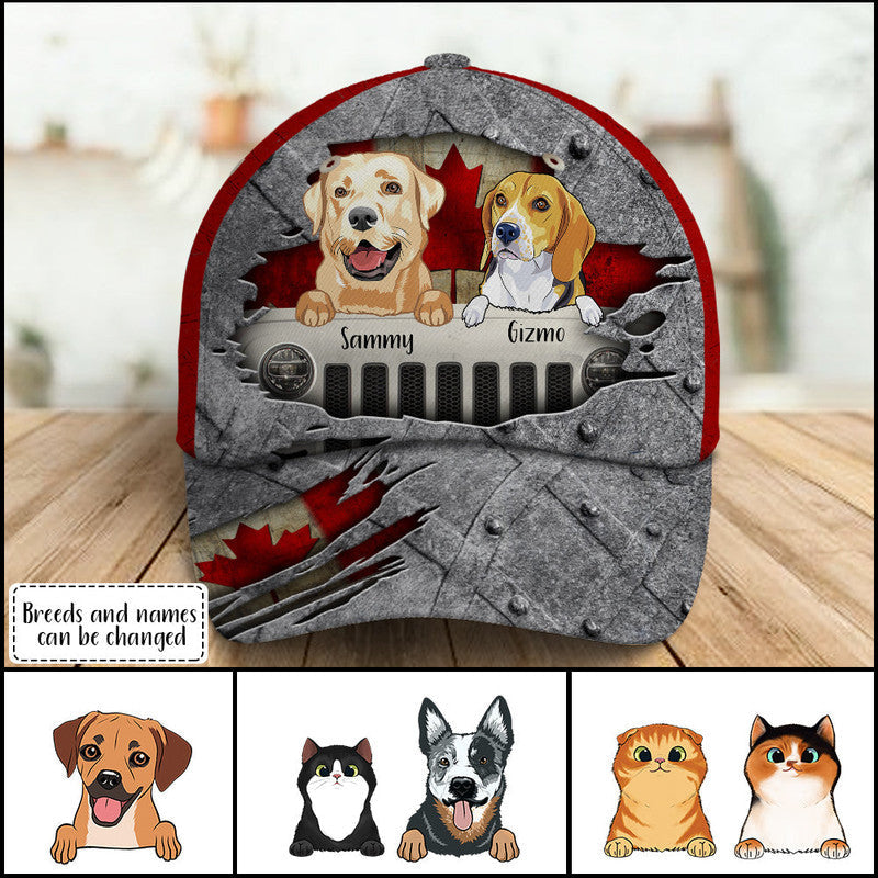 Personalized JP Cap JP Dog Cat Canadian Flag CTM Classic Cap Universal Fit Custom - Printyourwear