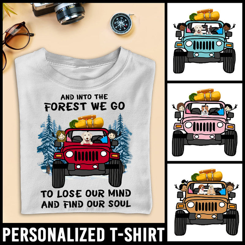 Custom JP Tee Shirts Camping JP Dog Girl and Into The Forest CTM Youth Custom - Printyourwear