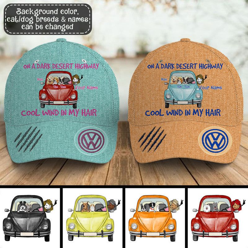 Personalized JP Cap Bug Beetle Van On A Dark Desert Dog Cat CTM Classic Cap Universal Fit Custom - Printyourwear
