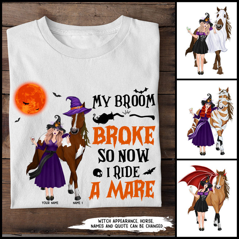 Custom JP Tee Shirts My Broom Broke So Now I Ride A Horse NO.1 Halloween Vibes CTM Youth Custom - Printyourwear