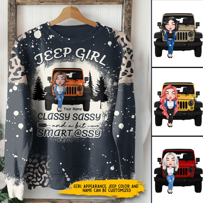 Personalized JP Sweatshirt Bleached Tie Dye Classy Sassy and A Bit Smart Assy JP Girl CTM Adult Custom - Printyourwear