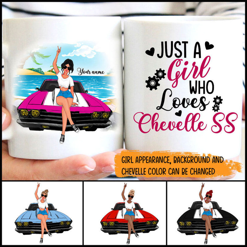 Personalized JP Mug Just A Girl Who Loves Chevelle CTM One Size 11oz size Custom - Printyourwear