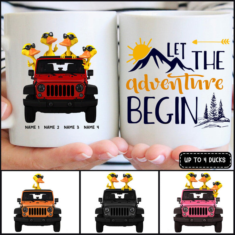 Personalized JP Mug Let The Adventure Begin JP Ducks CTM One Size 11oz size Custom - Printyourwear