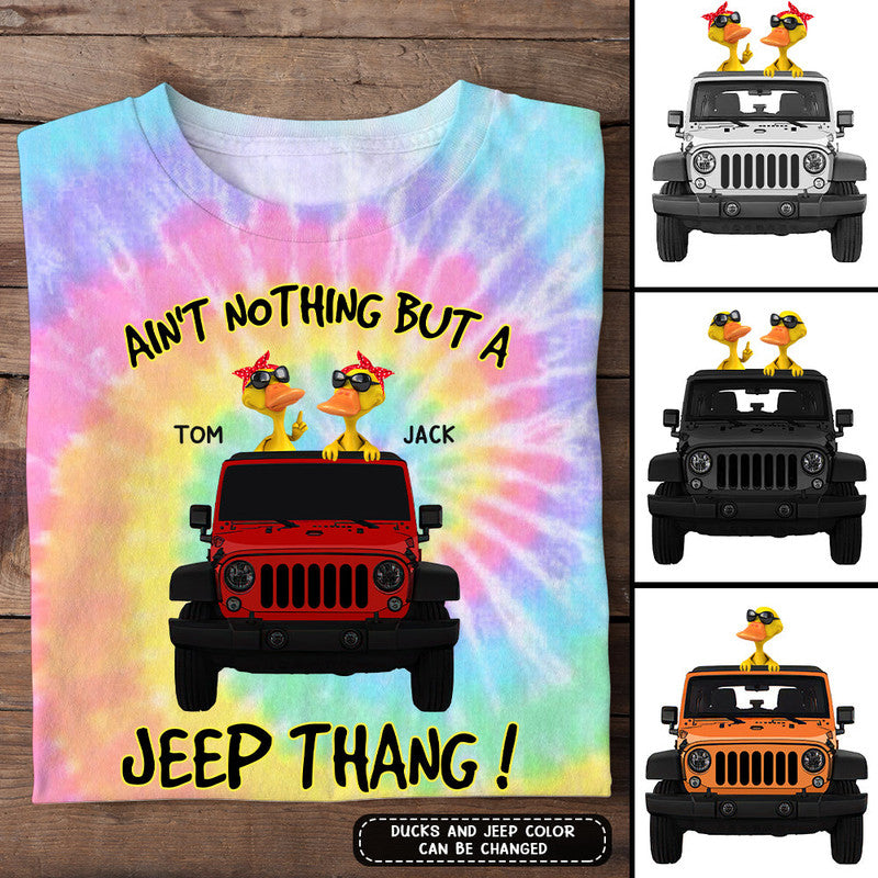 Custom Jeep Tee Shirts Aint Nothing But A Jeep Thang Tide Dye CTM Youth Custom - Printyourwear