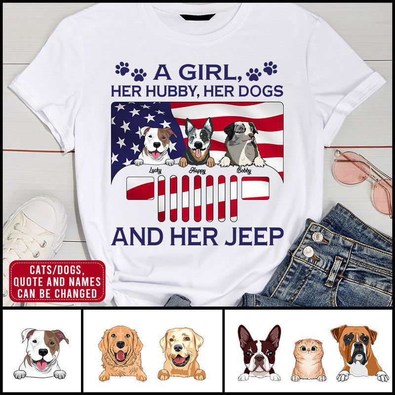 Custom JP Tee Shirts A Girl Her Hubby Her Dogs and Her JP CTM Youth Custom - Printyourwear