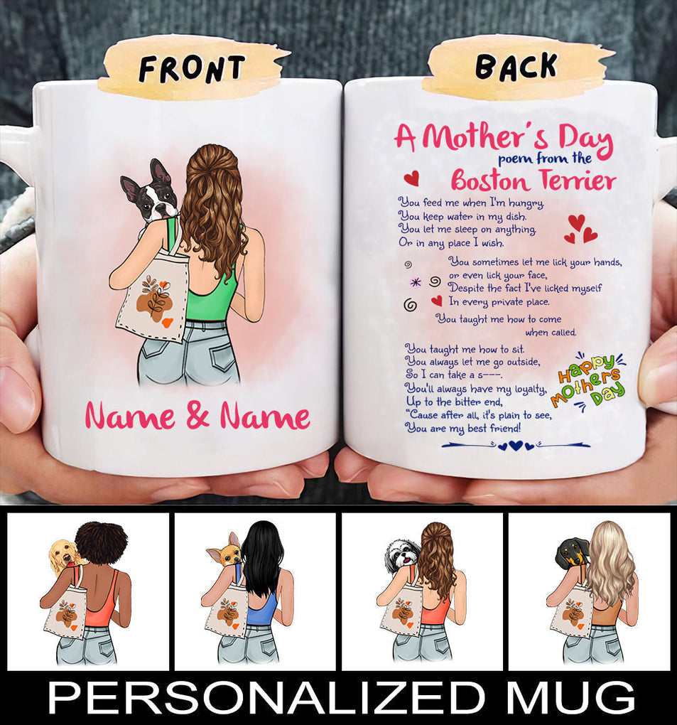 Personalized Mug Dog Mom Happy Mothers Day CTM One Size 11oz size Custom - Printyourwear