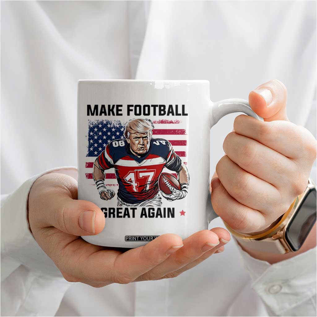 Make American Football Great Again Coffee Mug Funny Trump US Flag Vintage TS02 Print Your Wear