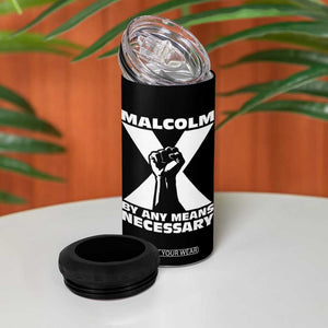Malcolm X Power Fist 4 in 1 Can Cooler Tumbler Civil Rights Leader Pride Bold Statement TS02 Print Your Wear