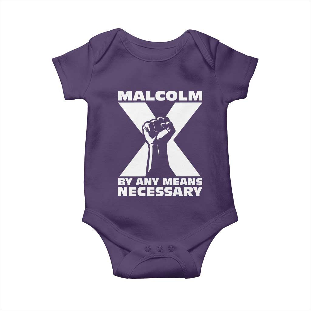 Malcolm X Power Fist Baby Onesie Civil Rights Leader Pride Bold Statement TS02 Purple Print Your Wear