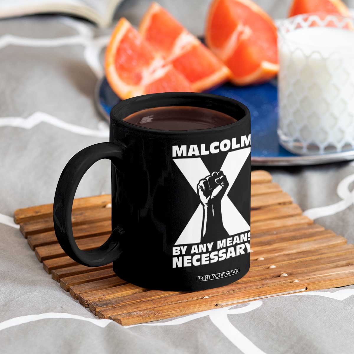 Malcolm X Power Fist Coffee Mug Civil Rights Leader Pride Bold Statement TS02 Print Your Wear