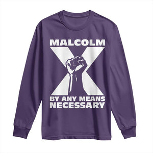 Malcolm X Power Fist Long Sleeve Shirt Civil Rights Leader Pride Bold Statement TS02 Purple Print Your Wear