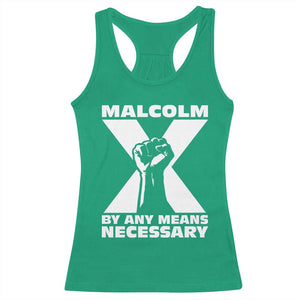 Malcolm X Power Fist Racerback Tank Top Civil Rights Leader Pride Bold Statement TS02 Irish Green Print Your Wear